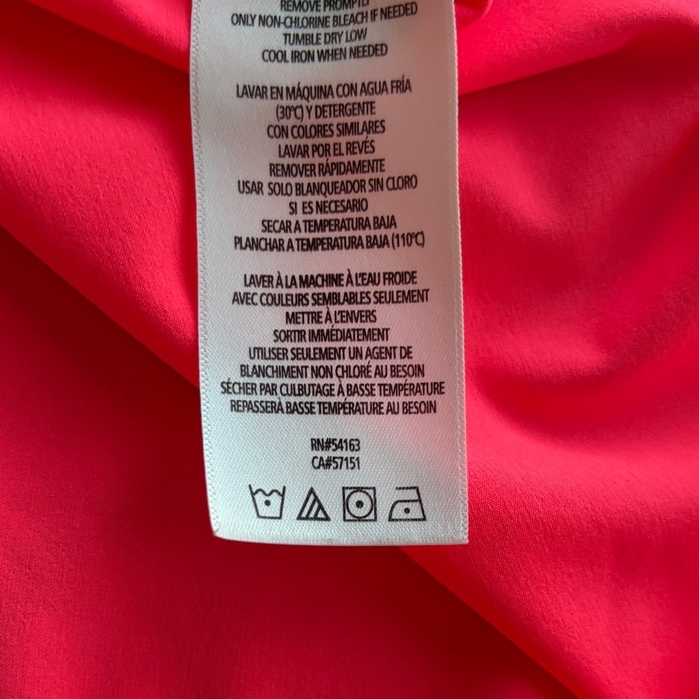 Calvin Klein Performance Vibrant Pink Short Sleeve Tee Racer Back Type Opening - Picture 9 of 12